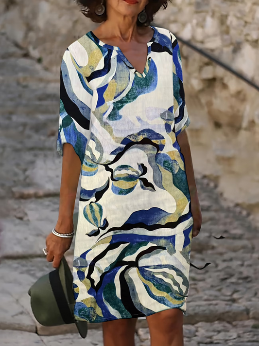 Sorella | Vestido de Verano Estampado Abstracto