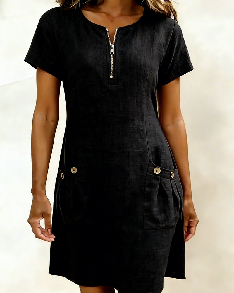 Vestido de algodón Negro