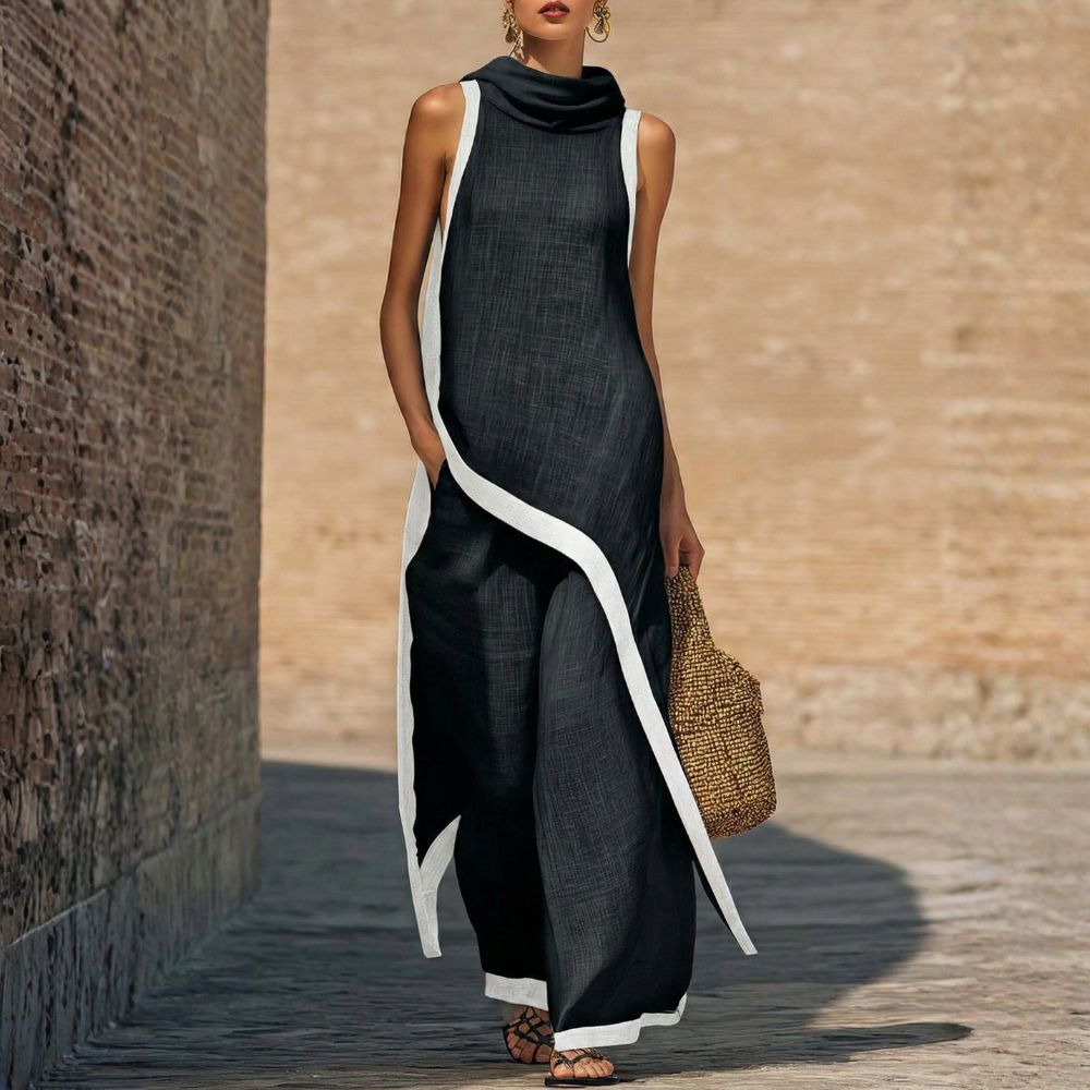 Conjunto de lino Jovanne - Negro
