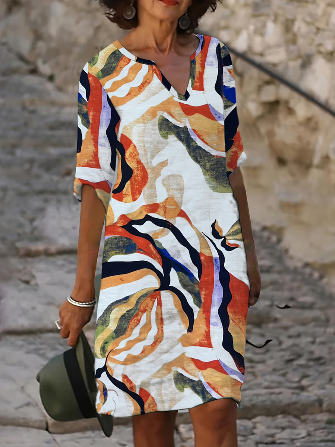 Sorella | Vestido de Verano Estampado Abstracto