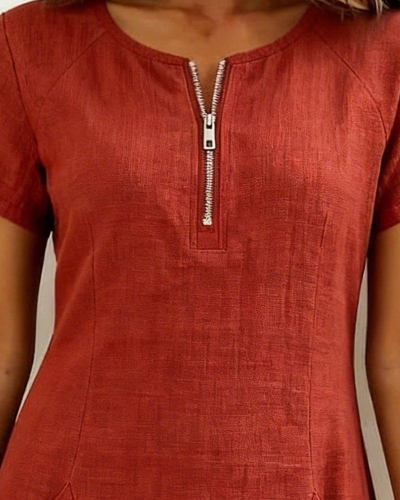 Vestido de algodón Rojo