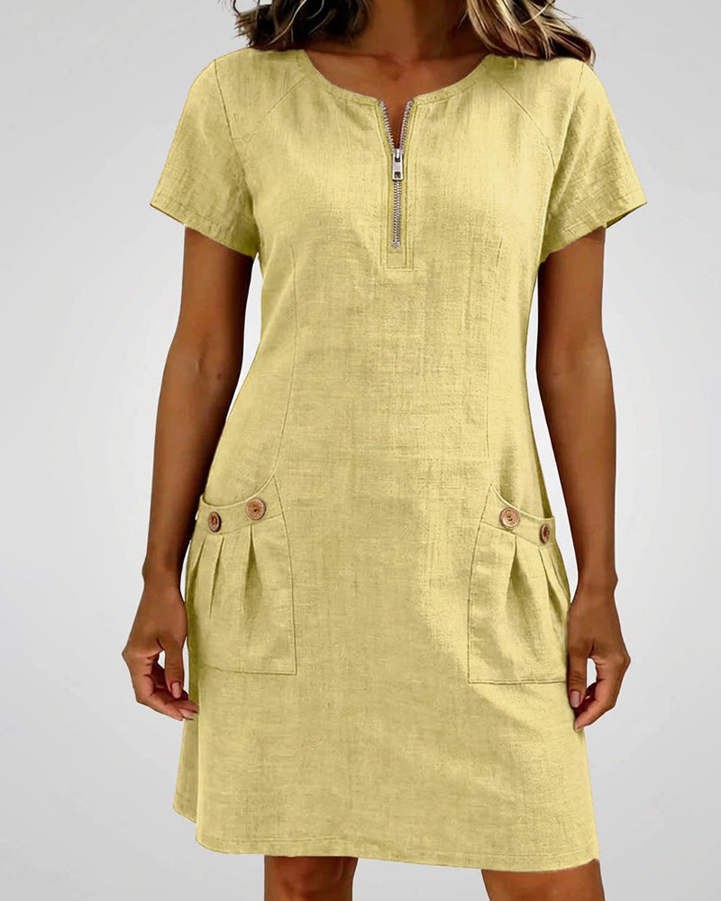 Vestido de algodón - Amarillo
