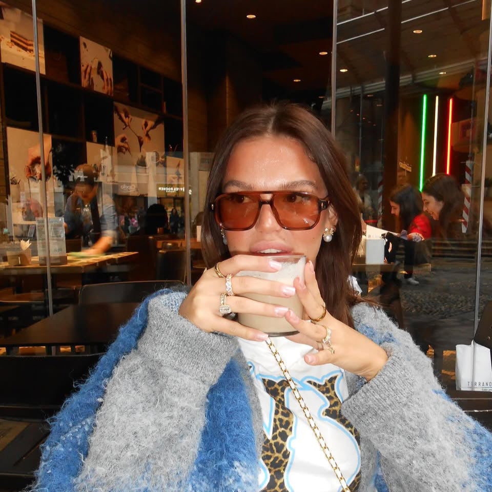 Gafas de Sol Oporto - Beige Tigre detalle