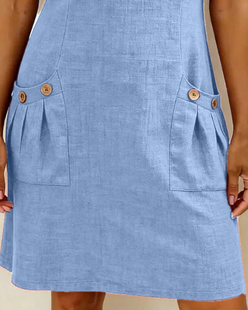 Vestido de algodón Azul