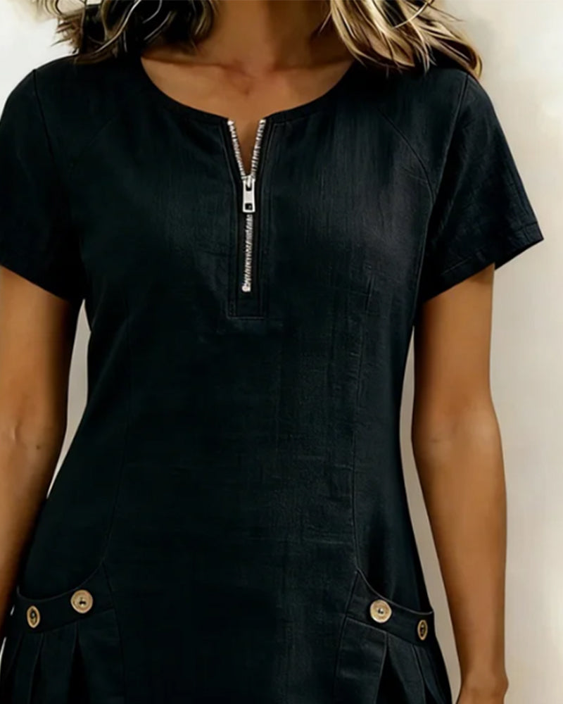 Vestido de algodón Negro