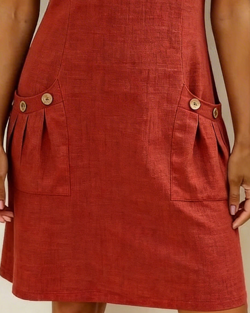 Vestido de algodón Rojo