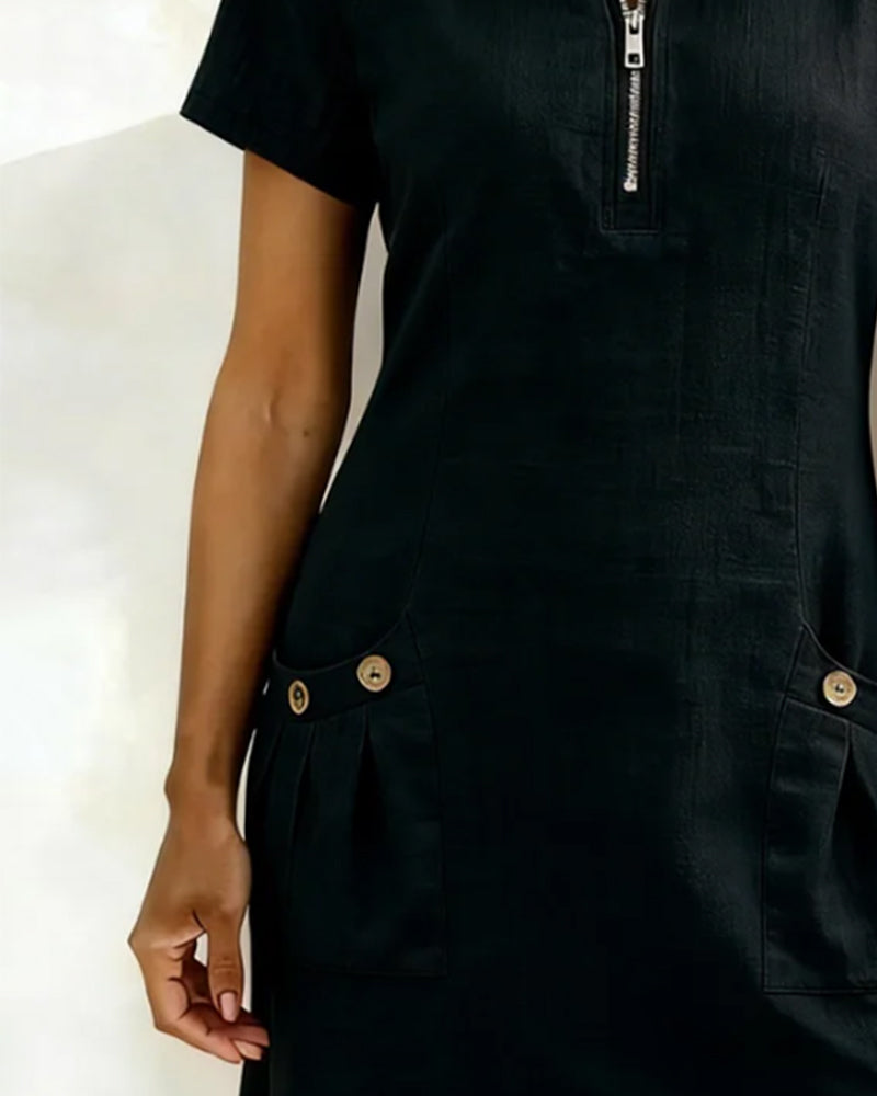 Vestido de algodón Negro
