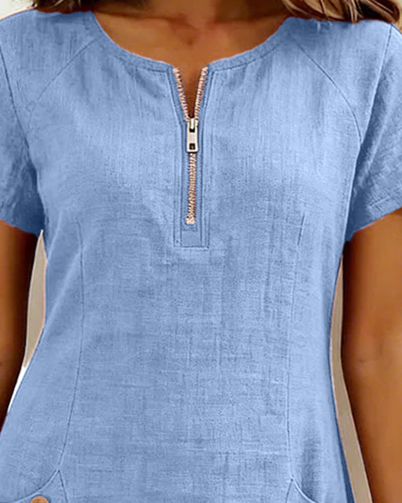 Vestido de algodón Azul