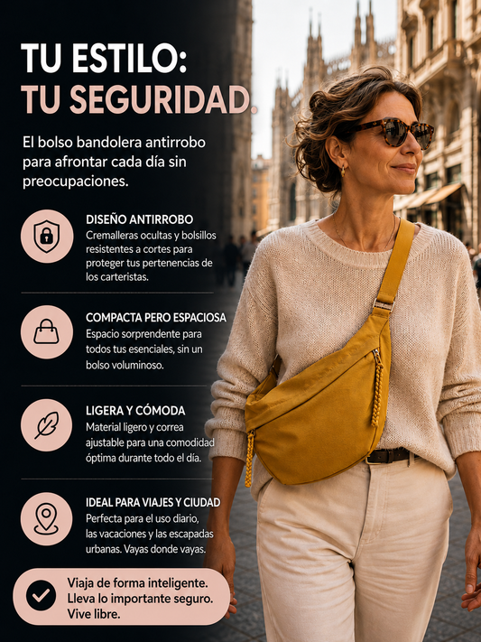 Bolso hombro mostaza con cremallera frontal y adorno de cordón trenzado