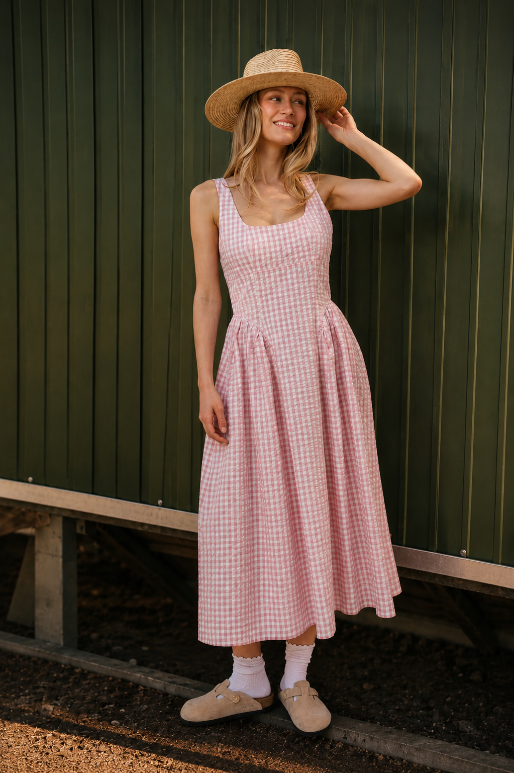 Vestido Rosalie Vichy Rosa