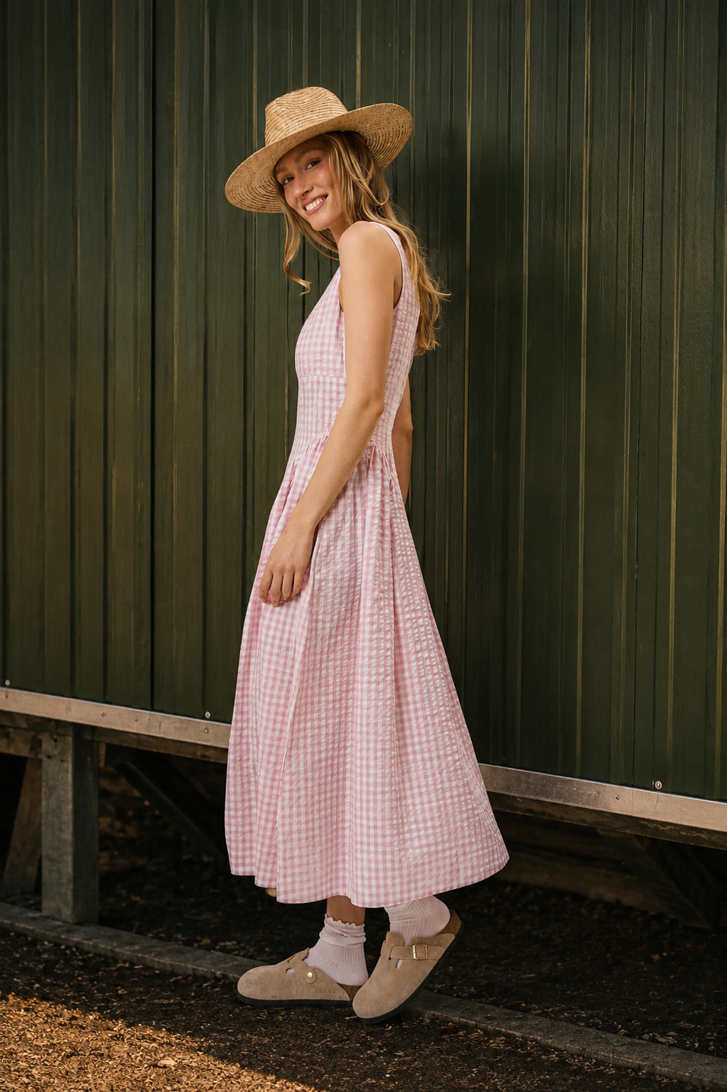 Vestido Rosalie Vichy Rosa