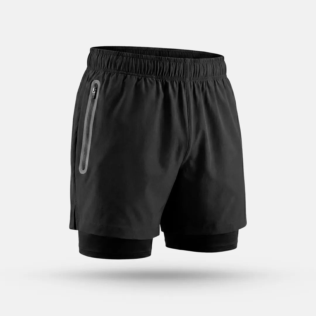 Pantalón Corto Deportivo 2 en 1 Pro Motion - Negro