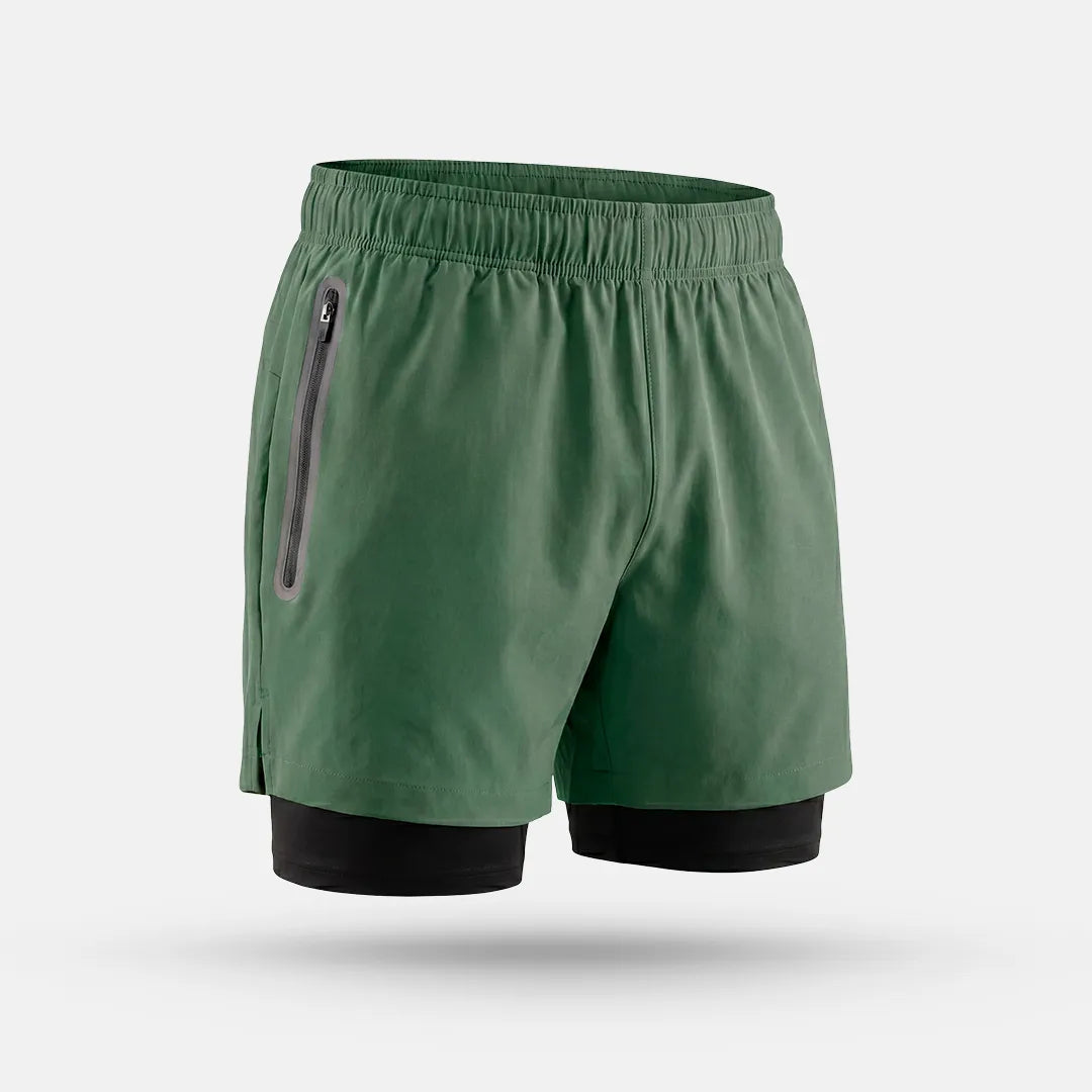 Pantalón Corto Deportivo 2 en 1 Pro Motion - Verde