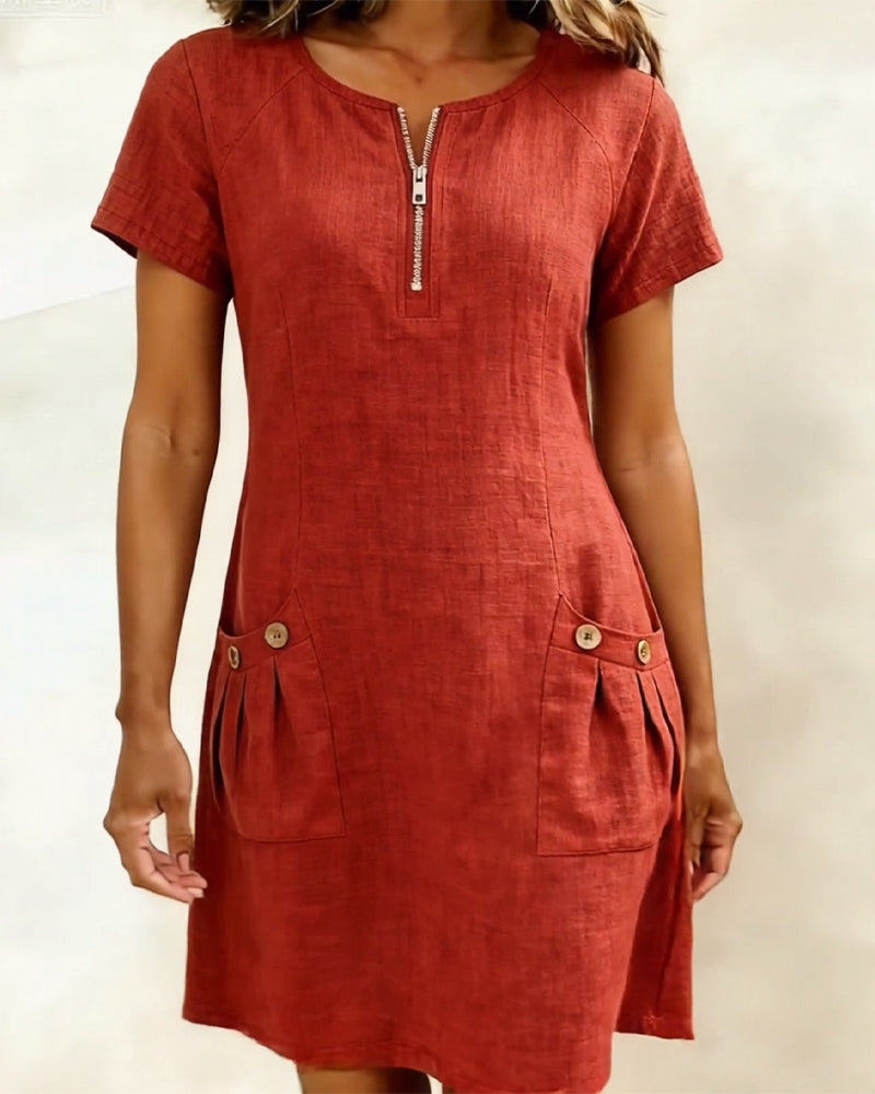 Vestido de algodón Rojo