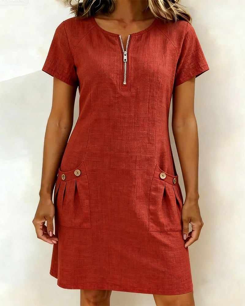 Vestido de algodón - Rojo