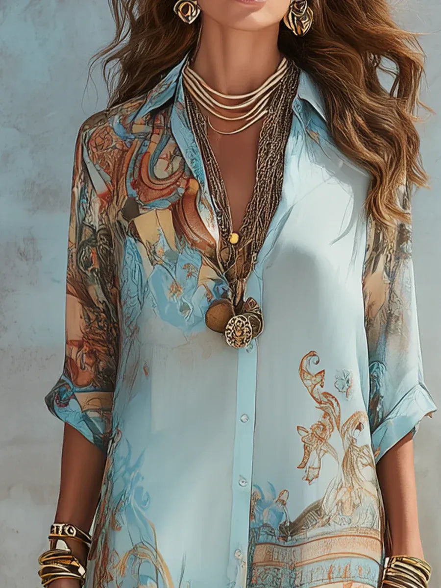 Vestido Gasa Celeste