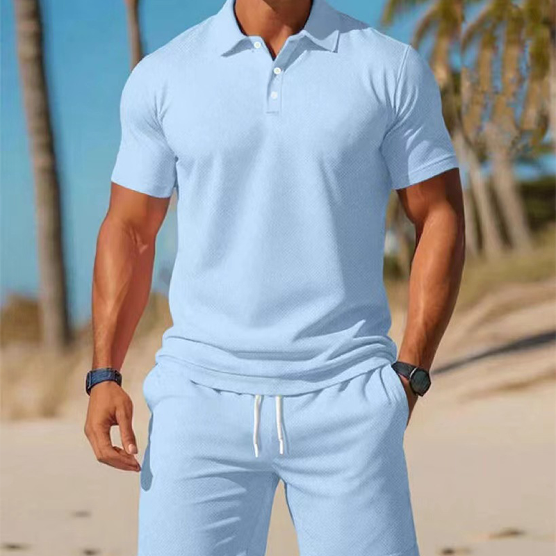 Conjunto Polo Short - Azul Cielo