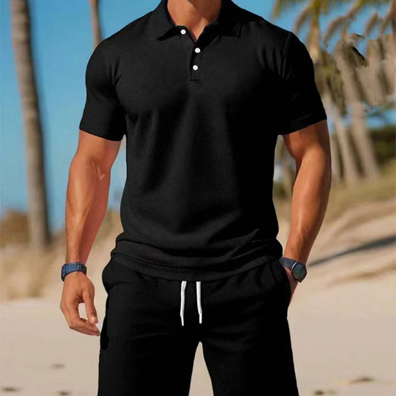 Conjunto Polo Short - Negro