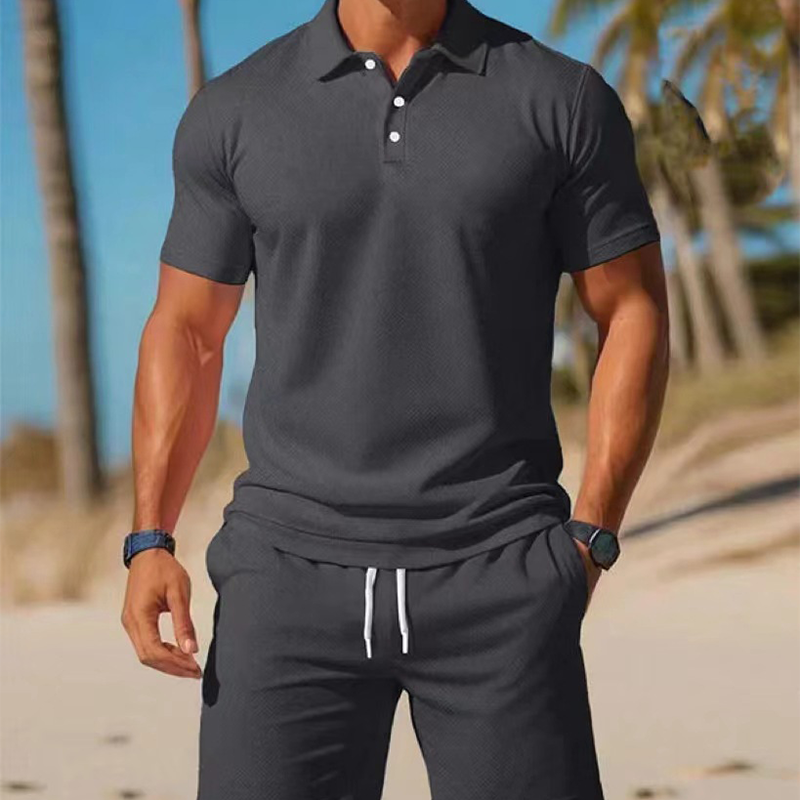 Conjunto Polo Short - Gris Oscuro