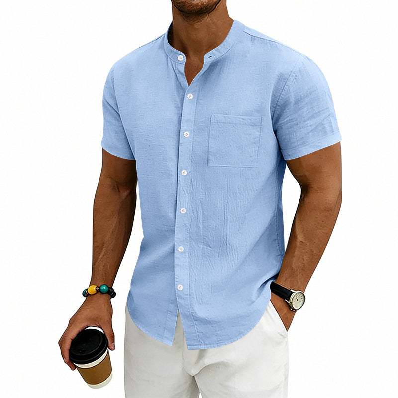 Camisa Manga Corta - Azul Claro